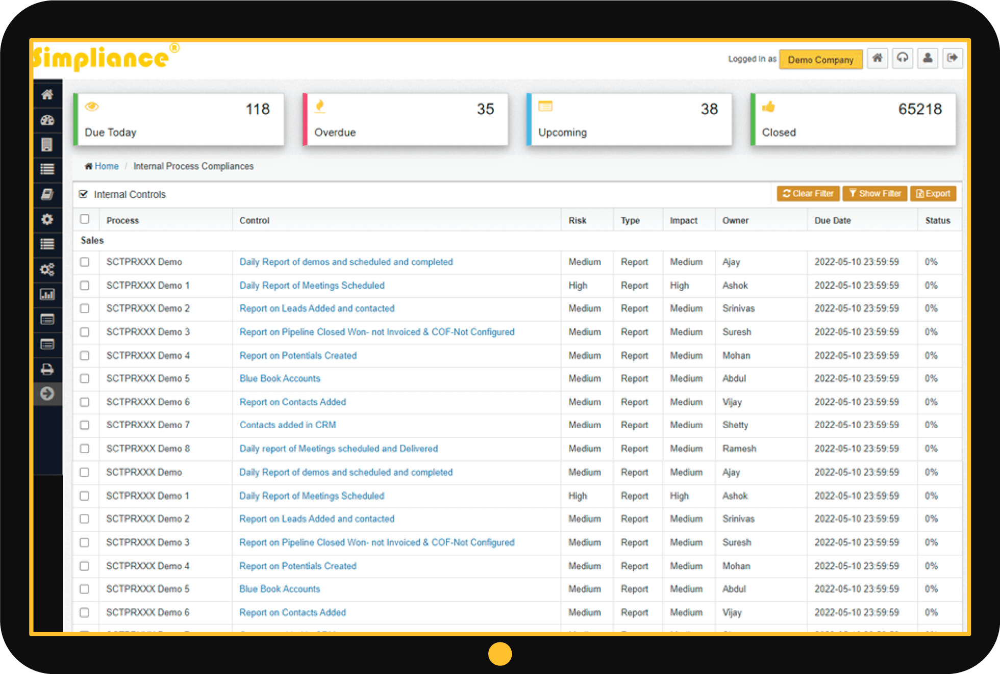 Internal Controls Module