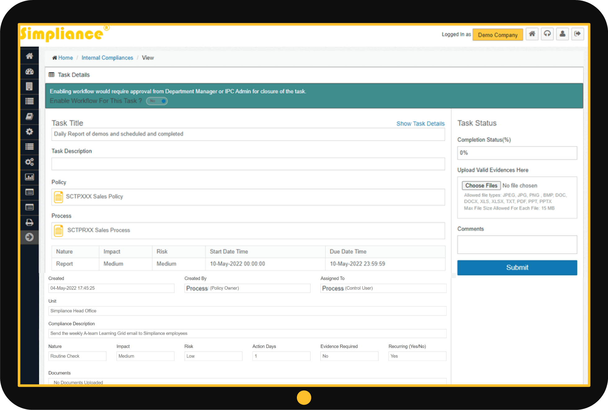 Internal Controls Module